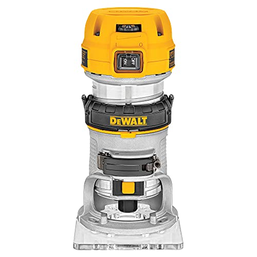 DEWALT Router, Fixed Base, 1-1/4 HP, 11-Amp, Variable Speed Trigger, Corded (DWP611),Yellow