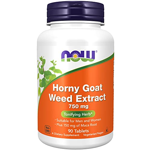 NOW Supplements, Horny Goat Weed Extract 750 mg Plus 150 mg of Maca Root, Tonifying Herb*, 90 Tablets, for Sexual Health