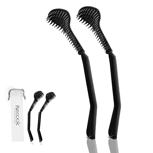 RENOOK 2PCS Back Scratcher for Men Adults Extendable, Flexible and Labor-Saving, Area Needling and Naturally Curved Handle, 14.17'', Gifts for Father's Day