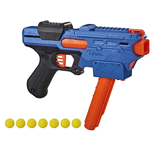 NERF Rival Finisher XX-700 Blaster - Quick-Load Magazine, Spring Action, Includes 7 Official Rival Rounds - Team Blue