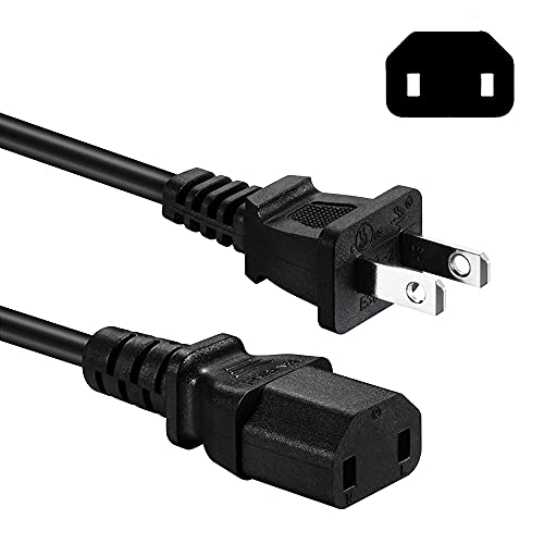 2 Prong AC Power Cord Compatible with Sony PS4 Pro, Xbox One / Xbox 360 Slim / 360 E Power Supply Brick, Power Cable Replacement