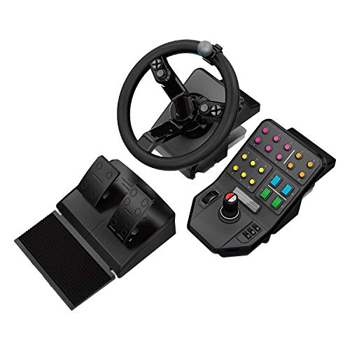 Logitech G Farm Simulator Heavy Equipment Bundle (2nd Generation), Steering Wheel Controller for Farm Simulation 22 (or Older), Wheel, Pedals, Vehicle Side Panel Control Deck for PC