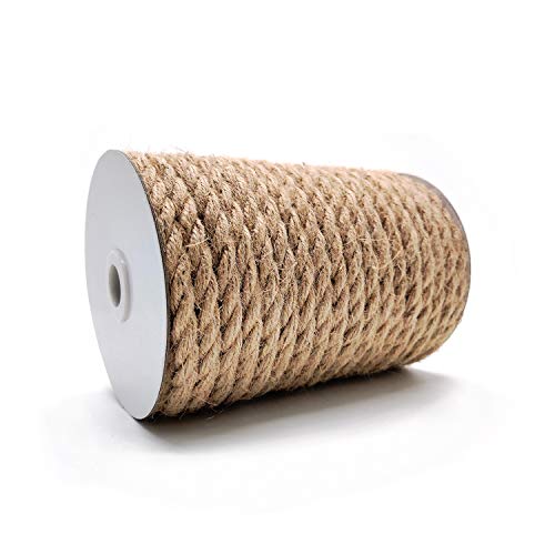 68 Feet Natural Jute Twine, 8mm Thick Twine for Crafts, Gardening, Bundling, Cat Scratching Post, Twine Heavy Duty Outdoor