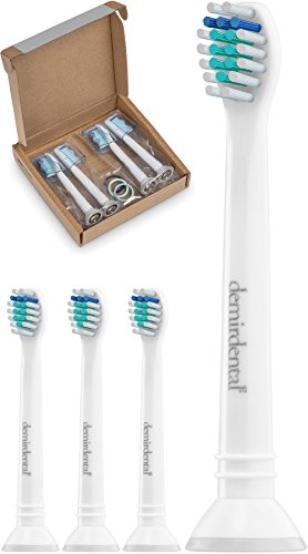 demirdental Replacement Toothbrush Heads fits All Philips Sonicare Snap-On Handles | Firm Compact | 4 Pack