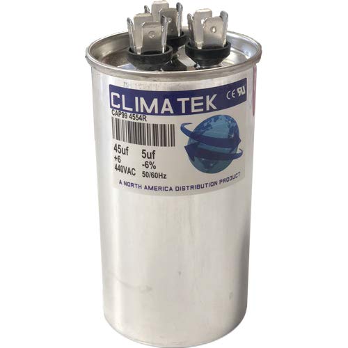 ClimaTek Round Capacitor - fits Carrier # HC98JA046D | 45/5 uf MFD 370/440 Volt VAC