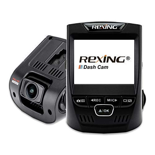 Rexing V1 Basic Dash Cam 1080P FHD DVR Car Driving Recorder, 2.4' LCD Screen 170°Wide Angle, G-Sensor, WDR, Parking Monitor, Loop Recording