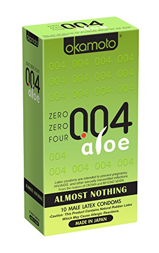 Okamoto Usa 004 Aloe Almost Nothing Condom, 10 Count