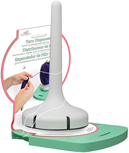 Yarn Dispenser by Yarn Valet – Non-Slip Base with Built-in Holder for Markers, Pattern and 4” Gauge Ruler