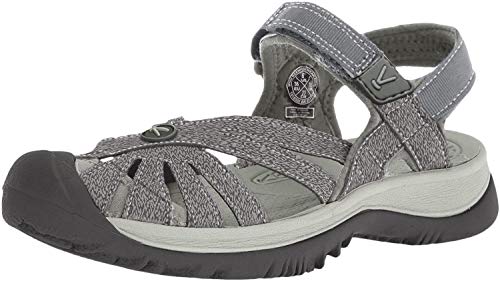 KEEN Women's Rose Casual Closed Toe Sandals, Gargoyle/Raven, 8.5 US