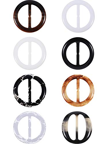 Boao Plastic Round Elegant Tee Shirt Clips, Scarf Clips, 2 Inches, 8 Colors, 16 Pieces (Retro Style)