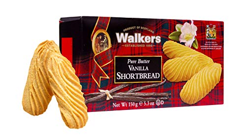 Walker's Shortbread Vanilla Cookies, Pure Butter Shortbread Cookies, 5.3 Oz Box (Pack of 4)