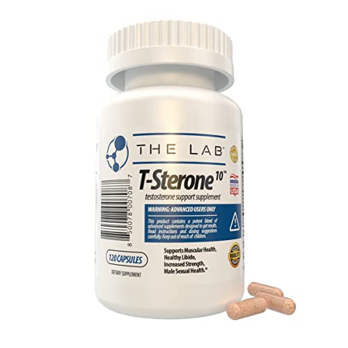 T-Sterone10 Advanced Testosterone Booster for Men | Male Strength & Vigor, Estrogen Blocker, Natural Multivitamin Supplement | 120 Capsules | Made in USA