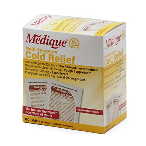 Medique @ Home 72533 Cold Relief Tablets, Caffeine Free Non Drowsy, White, 100.0 Count
