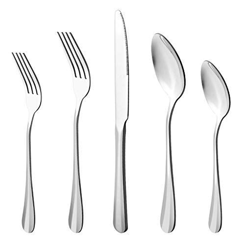 20-Piece Stainless Steel Flatware Cutlery Set, Utensils Service for 4, Include Knife/Fork/Spoon（Extra give a steak knife as a gift）