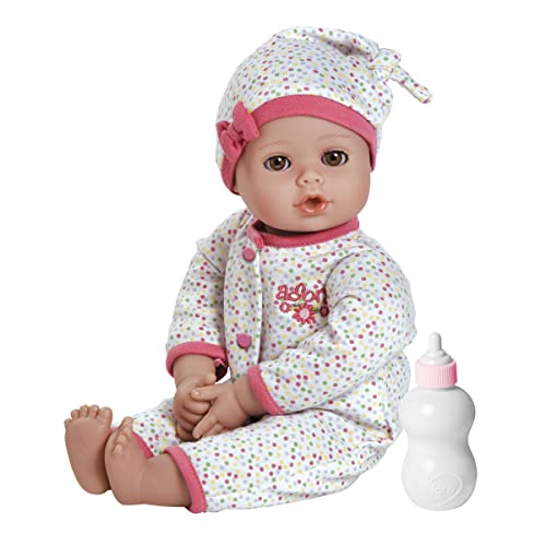Adora Playtime Dot 13 inch Baby Doll with spotty sleeper, hat and Bottle
