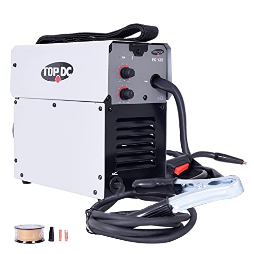 TOPDC Portable Gasless MIG Welder 125A DC 110V/120V Wire Automatic Feed Inverter Welding Machine,Including Flux Cored Wire