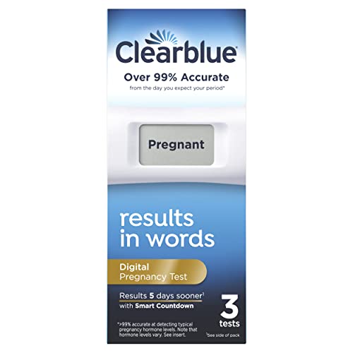 Clearblue Digital Pregnancy Test with Smart Countdown for women, 3 Count (Pack of 1)