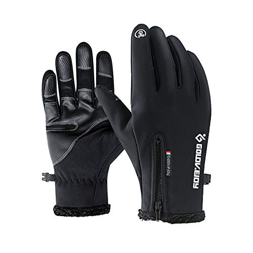 Jeniulet Waterproof Gloves -30℉ Mens Winter Warm All Finger Touch Screen Gloves for Cycling and Outdoor Work