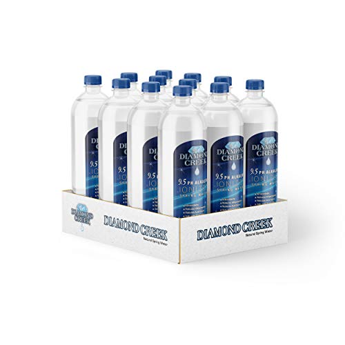 Bottled Alkaline Water by Diamond Creek – Alkaline Water 12 Pack – 500ML Ionized Alkaline Bottled Water – Ionized 9.5pH Alkaline Natural Spring Water (Pack of 12)