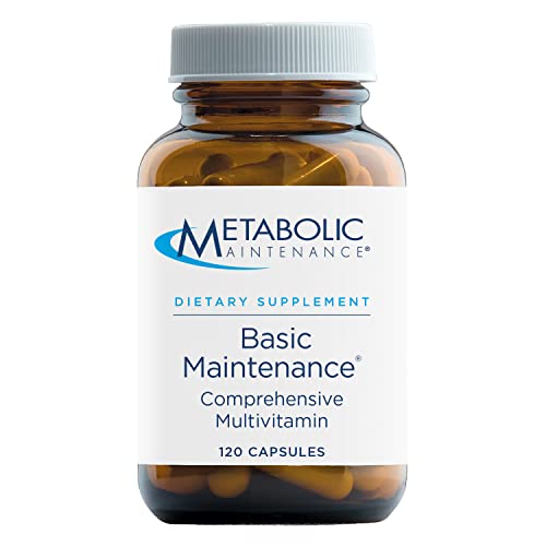 Metabolic Maintenance Basic Maintenance Plus D-3 Without Iron - Twice Daily Multivitamin for Women + Men - 1000 Vitamin D, Folate + Methyl B12 (120 Capsules)