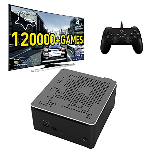 Kinhank Super Console X PC Box Retro Video Game Console, Built-in 120000+ Games, Win 10 & Batocera 33 in 1, 4K Dual Screen Output, Support 3D Games (1 gamepad)