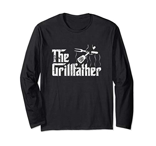 The Grillfather Vintage BBQ Grill | Chef Long Sleeve T-Shirt