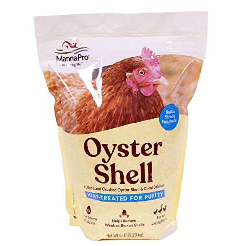 Manna Pro Crushed Oyster Shell | Egg-Laying Chickens | 5 LB