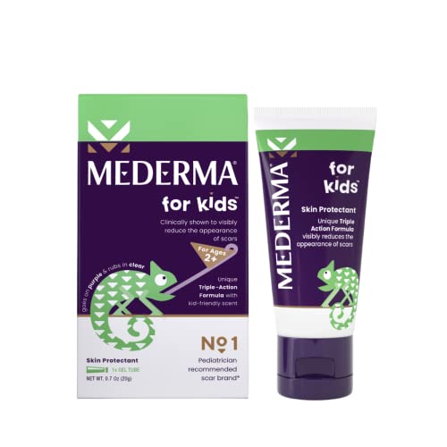 Mederma Scar Gel for Kids, Reduces the Appearance of Scars, 1 Pediatrician Recommended, Goes on Purple, Rubs in Clear, Kid Friendly, Grape Scent, 0.70 Oz