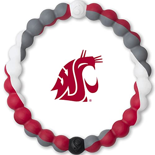 Lokai Washington State University WSU Cougars, Silicone Bead Bracelet for Men and Women, Small, 6 Inch
