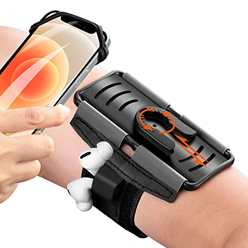 Newppon Cell Phone Running Armband :Airpods Pro Holder & 360° Rotatable Universal Arm band Case for iPhone 14 13 12 11 Pro Max Plus Samsung Galaxy S23 S22 Ultra Edge Note Pixel for Workout Exercise