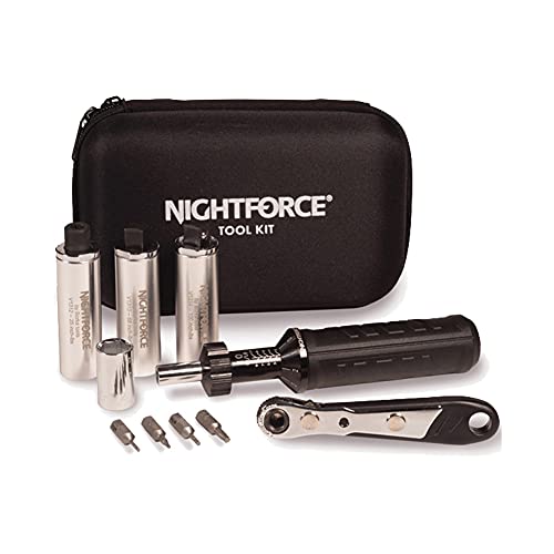 NightForce Scope Mounting Tool Kit with 2-10 in lb Driver, Handle and 25, 68 and 100 in lb Torque Tools