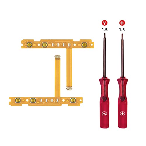 Wigearss SL SR Left Right Button Key Flex Cable Replacement with Y-Screwdriver & +-Screwdriver for NS Switch/ Switch OLED Joy-Con Controller