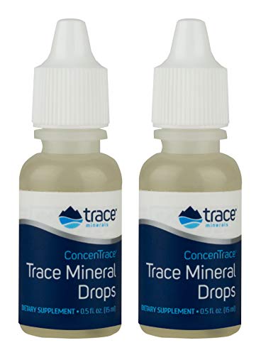 Trace Minerals ConcenTrace Drops | 72+ Minerals, Ionic Liquid Magnesium, Chloride, Potassium | Low Sodium | Energy, Electrolytes, Hydration | 12 Day Supply, 0.5 fl oz (Pack of 2)
