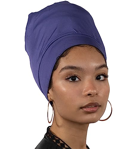 Satin Hair Wrap - Satin Sleep Cap & Hair Bonnet for Sleeping - Satin Lined Sleep Cap, Sleeping Bonnet Satin Head Wrap Purple