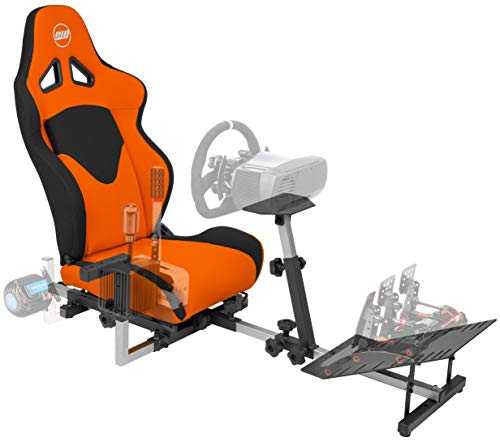 OpenWheeler GEN3 Racing Wheel Stand Cockpit Orange on Black | Fits All Logitech G923 | G29 | G920 | Thrustmaster | Fanatec Wheels | Compatible with Xbox One, PS4, PC Platforms