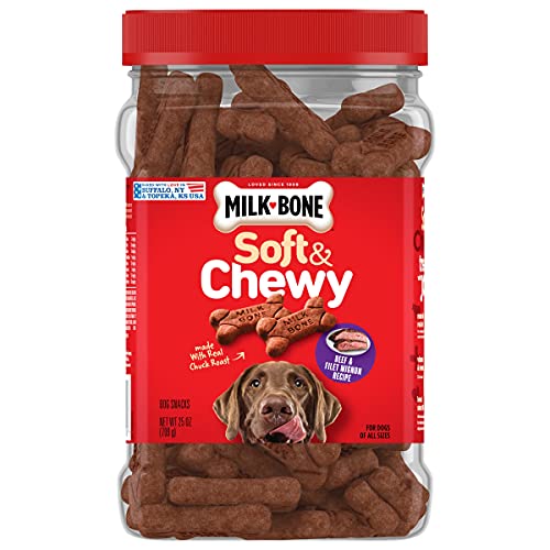 Milk-Bone Soft & Chewy Dog Treats, Beef & Filet Mignon Recipe, 25 Ounce