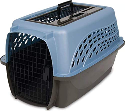 Petmate Two-Door Small Dog Kennel & Cat Kennel, Top Loading or Front Loading Pet Carrier, Made with Recycled Materials, 24 inches in Length For Pets up to 15 Pounds, Made in USA