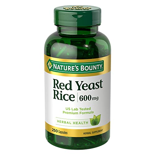 Nature’s Bounty Red Yeast Rice, Herbal Supplement, 600 mg, 250 Capsules