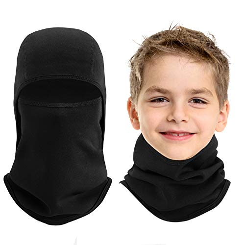 Vorshape Kids Balaclava Windproof Ski Face Warmer Neck Warmer for Cold Weather, Black