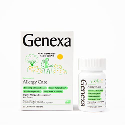 Genexa Allergy Care - 60 Tablets - Multi-Symptom Allergy Remedy - Certified Vegan, Organic, Gluten Free & Non-GMO - Homeopathic Remedies