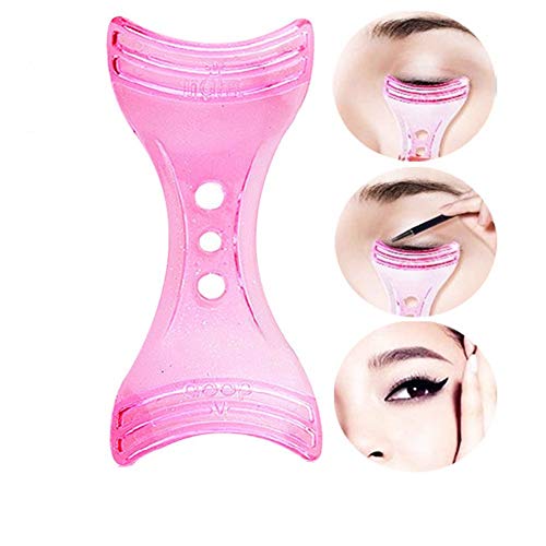 Women's Eyeliner Template Stencil Shaper No Smudge Mascara & Eye Shadow Shields Makeup Tools for Beginners (Pink)