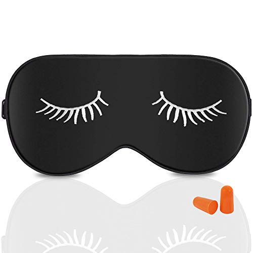 Eye Mask for Sleeping, Sleep Mask, Blindfold - Silk Sleeping Masks for Women Men with Adjustable Strap, Eye Blinder, 100% Block Out Light, Zero Head Pressure, Eye Shade Cover for Travel, Nap, Night