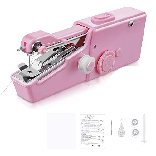 Mini Sewing Machine for Beginners Handheld Portable with Stapler Cordless Set Hand Sewing Machine Portable Stitch Electric Household Tool for Fabric Clothing Kids