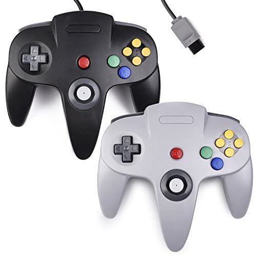 2X Classic N64 Controller for Retro Video Games, kiwitatá Remote N64 Wired Game Upgraded Joystick Gamepad Controller for N64 Console