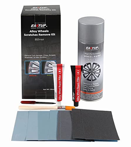 EASTUP 80003 Alloy Wheel Repair Kit Alloy Rim Scrapes Scratches Remover (Color: Silver)