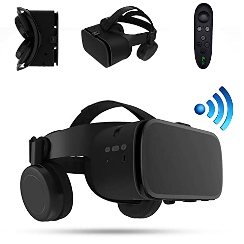 VR Headset Virtual Reality Goggle with Wireless Remote Controller, 3D VR Glasses for 3D Movies Video Play Games, VR Set for IOS Android Phone for iPhone 13 12 11 Pro Mini X R S Max Samsung Galaxy