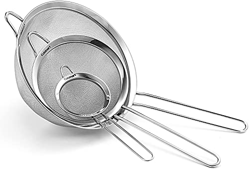 Cuisinart CTG-00-3MS Set of 3 Fine Set of Mesh Strainers, Stainless Steel, Pack of 3