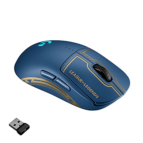 Logitech G PRO Wireless Gaming Mouse - Lightspeed, Hero 25K Sensor, 25,600 DPI, RGB, 4-8 Customizable Buttons, Ambidextrous, Official League of Legends Edition