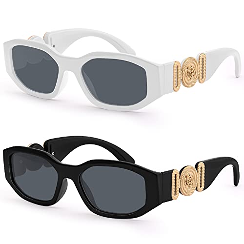 KUGUAOK Irregular Rectangle Sunglasses Women Trendy Design UV Protection Small Sun Glasses