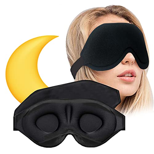 Sleep Eye Mask for Men Women, 3D Contoured, Nose-Wing Design, 100% Blackout, Ultra-Soft, Non Pressure, Adjustable Sleeping mask, Eye Shade Cover for Travel/Naps/Yoga/Meditation